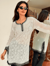 Vanilla Eclipse Chikankari Short Kurta